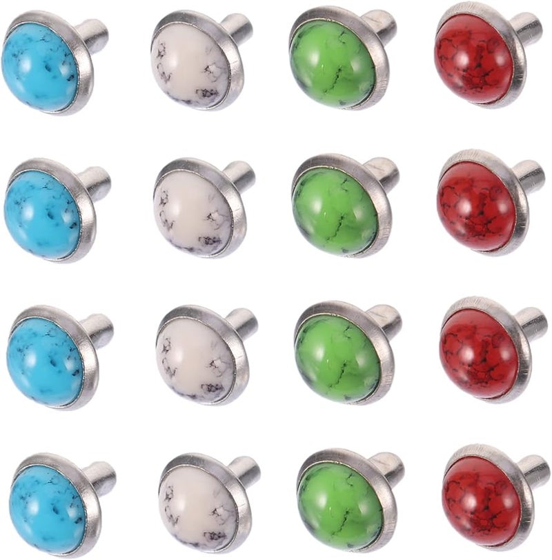 DIY Turquoise Jewelry Making Kit 80pcs Rivets Studs Belt Bag Supplies for Women - Image 1